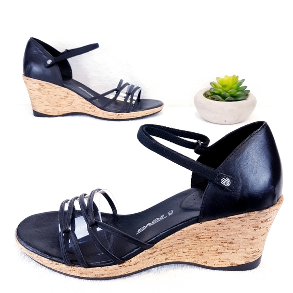 TEVA RIVIERA STRAPPY WEDGE SANDALS - Picture 6 of 16